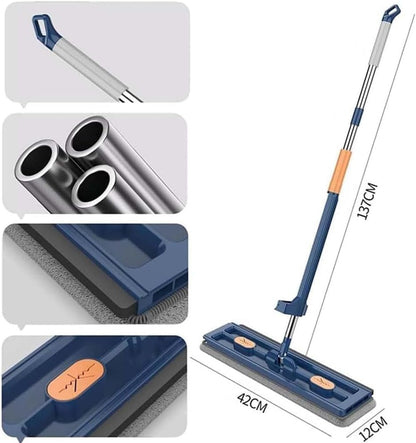 New Upgraded Large Flat Mop and Bucket Set,360 Rotation Flat Mop with Bucket with 6 Microfiber Pads,for Tile,Hardwood,Windows Wet and Dry (White) - color: White With Bucket