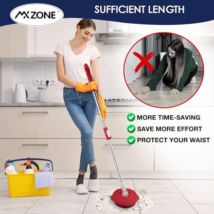 Spin Mop Brush for Hurricane 360°Spin Mop Systems, Scrubber Brush Replacement Head with Stiff Bristle, Great for Bathroom Kitchen Pool, Glass and Tile Walls, Round Shape Standard Universal Size - size: Round scrub brush