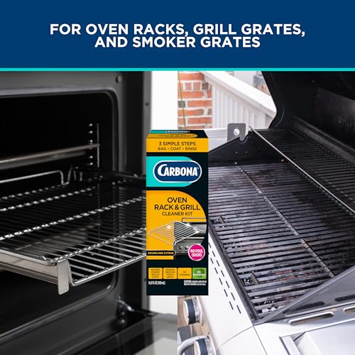 Carbona Oven Rack & Grill Cleaner Kit, Includes Bag & Gloves, Eliminates Thick Grease, Grime & Baked-On Food, Unscented Formula - size: 16.8 Fl Oz (Pack of 1)