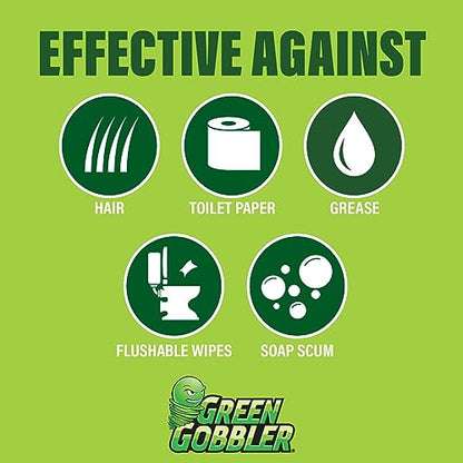 Green Gobbler Drain Clog Remover With 5 Pack of Drain Snake Tools | Drain Opener | Drain cleaner | Toilet Clog Remover