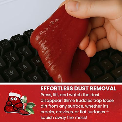 Slime Buddies Car Cleaning Gel Putty - Christmas Spice Scented Interior Detailing Tool for Cup Holders, Air Vents & Keyboard - Reusable Auto Detailing Accessories - Dust Remover Goop - color: 01 Pack Christmas Spice