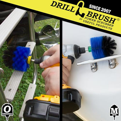 Drill Powered Scrubbing Brush Heads - Professional Boat Detailing Accessories - Aquatic Cleaning Supplies - Tank Scrubbing Brush - Boat Hull Cleaning Tools - Barnacle Busting Brush - Detailing Set - color: Blue