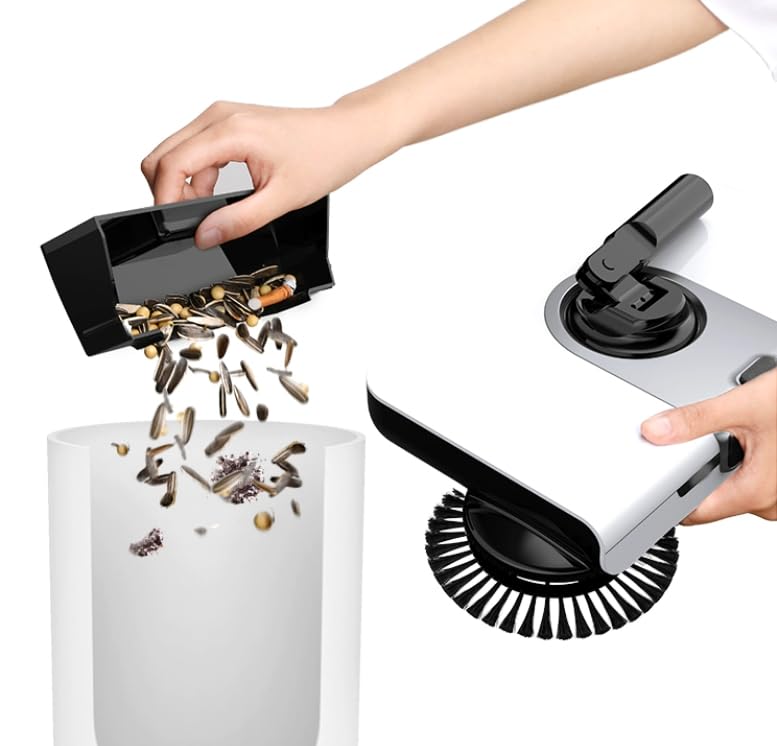 ERICAT Hand Push Floor Sweeper, Lazy Sweeper Machine with Handle, 90° Rotating Cleaning Sweeper, Low Noise and Non-Electric,Removable Waste Chute and Easy to Operate, for Home Office Carpet Cleaning