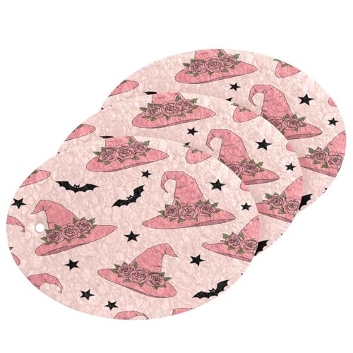 Pink Halloween Witch Hats Dish Scrub Sponges Kitchen Non Scratch Reusable Compressed Cellulose Sponge Hanging for Household Cleaning Washing Dishes Pots and Pans 3 Pack - color: Pattern7