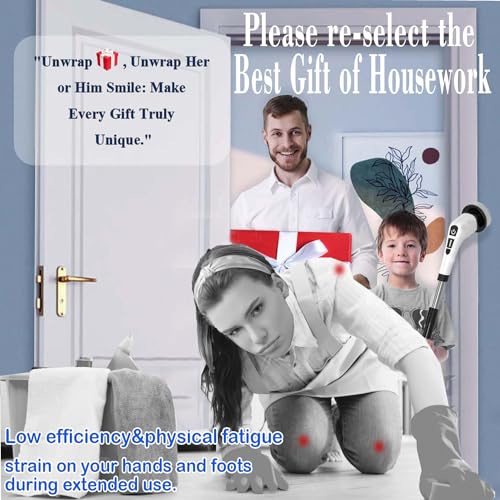 Electric Spin Scrubber,Cordless Cleaning Brush 3-in-1 Adjustable Detachable Exten Handle,2 Rotat Speed,Shower Scrubber with 9 Replaceable Brush Head,2024 New Power Cleaning Brush for Kitchen,Bathroom