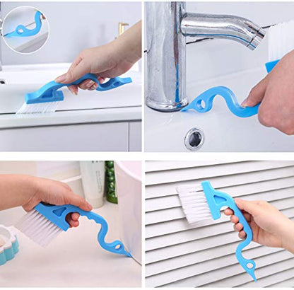 Magic Window Cleaning Brush,Window Groove Cleaning Brush Set，Hand-held Groove Gap Cleaning Tools,Window Blind Sliding Door Track Cleaner Duster Brush for Tile Lines Car Vents Keyboard（8Pcs）