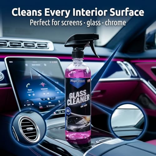 Magic Finish Car Glass Cleaner (1 Gallon) – Ammonia-Free Window Cleaner Spray for Interior & Exterior Auto Glass – Anti-Fog, Streak-Free Car Cleaning Supplies for Tint, Mirrors & Screens - size: 128 Fl Oz (Pack of 1)
