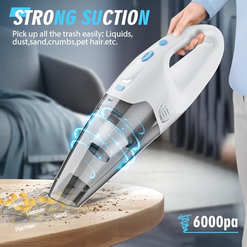 FUOAYOC Handheld Vacuum Cordless,Car Cordless Rechargeable