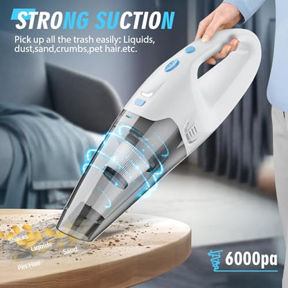 FUOAYOC Handheld Vacuum Cordless,Car Cordless Rechargeable