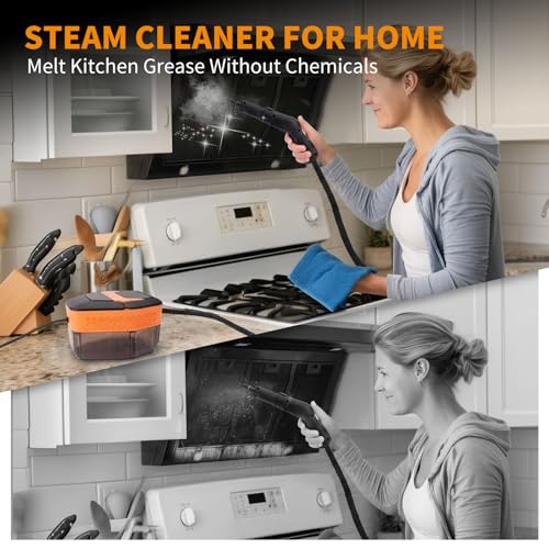 Steam Cleaner,3-Level Adjustable Handle,60.87oz Tank 15s Heat-Up,2500w Portable Steamer for Cleaning,Handheld Steam Cleaner for Home for Dirt,Grease,Bed Bugs,Grout,Tile,Floor,Car