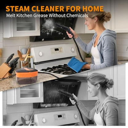 Steam Cleaner,3-Level Adjustable Handle,60.87oz Tank 15s Heat-Up,2500w Portable Steamer for Cleaning,Handheld Steam Cleaner for Home for Dirt,Grease,Bed Bugs,Grout,Tile,Floor,Car