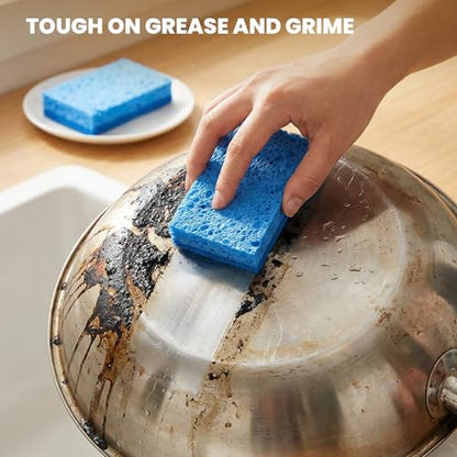 Metflavor Kitchen Sponges, 6 Count, Non-Scratch Scrub Sponge, Dual Sided Cleaning Sponges for Dishes, Kitchen, Bathroom - size: 6 Pack