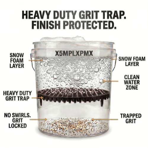 10.4" Heavy Duty Car Wash Bucket Insert (2-Pack) & Wash Mitt Kit - 10.6 oz Detailing Dirt Separator & Grit Trap, Scratch-Free Auto Wash, Fits 3.5 to 5 Gallon Buckets (Black Kit) - color: 2pack Black