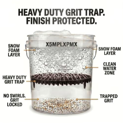 10.4" Heavy Duty Car Wash Bucket Insert (2-Pack) & Wash Mitt Kit - 10.6 oz Detailing Dirt Separator & Grit Trap, Scratch-Free Auto Wash, Fits 3.5 to 5 Gallon Buckets (Black Kit) - color: 2pack Black