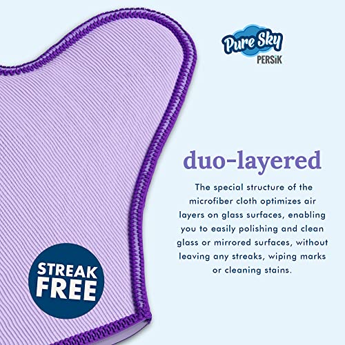 persik Pure-Sky Microfiber Glass Cleaning Glove - Just Add Water, No Detergents - Streak-Free Window Cleaner for Windows, Mirrors, Shower Doors & Car Glass - style: Window and Glass Glove