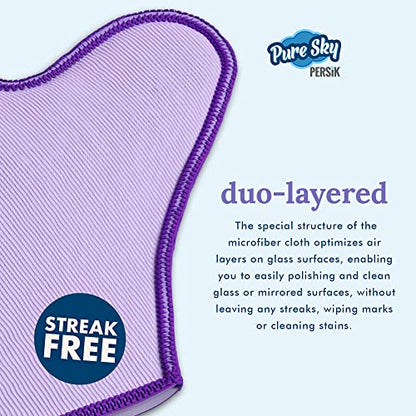 persik Pure-Sky Microfiber Glass Cleaning Glove - Just Add Water, No Detergents - Streak-Free Window Cleaner for Windows, Mirrors, Shower Doors & Car Glass - style: Window and Glass Glove