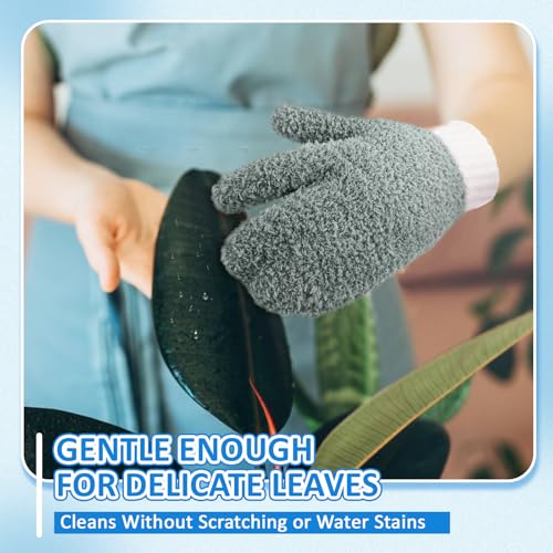 MIG4U Microfiber Dusting Gloves House Cleaning Glove for Blinds, Windows, Shutters, Furniture, and Car, Reusable Lint-Free Gray S/M - color: Gray Mitten 1 Pair, size: Small-Medium