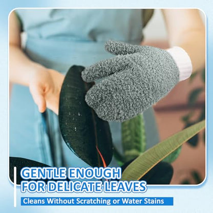 MIG4U Microfiber Dusting Gloves House Cleaning Glove for Blinds, Windows, Shutters, Furniture, and Car, Reusable Lint-Free Gray S/M - color: Gray Mitten 1 Pair, size: Small-Medium