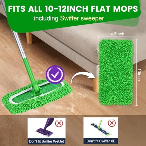 Reusable Microfiber Mop Pads, 3Pcs Replacement Compatible with Swiffer Sweeper Mop, Refills & Washable Dry Sweeping Cloths for Surface Hardwood Floor Cleaning(Purple) - color: Purple