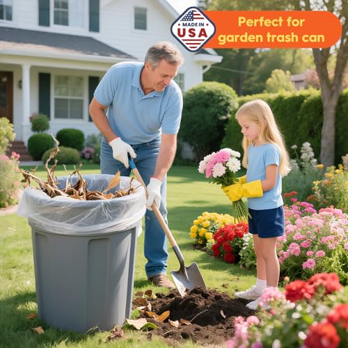 DELXO 30-33 Gallon Trash Bags, 250 Count Light to Medium Large Clear Garbage Bags, Thick Durable and Puncture-Resistant Plastic Bags for Kitchens, Yards & Offices, Made in USA - color: 33Gal-250Ct(Clear)