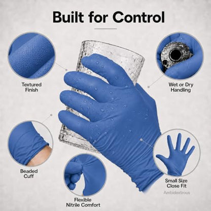 ForPro Disposable Nitrile Gloves, Chemical Resistant, Powder-Free, Latex-Free, Non-Sterile, Food Safe, 4 Mil - color: Indigo, size: Large (Pack of 100)
