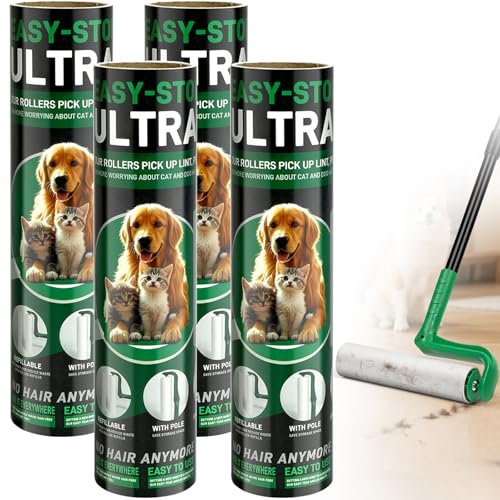 Large Lint Roller Refills for Lint Remover,4 Pack 10 Inch Big Lint Roller Refill Compatible with Evercare Mega Roller Cleaning for Carpets, Furniture, Pet Hair - color: Green-1, size: 10 Inch