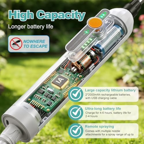 Tarden 3.5 Gallon Battery Powered Backpack Sprayer - Electric Garden Sprayer with USB Rechargeable Handle, Telescopic Wand & 5 Nozzles for Lawn Care 12L - size: 3.5 Gallon