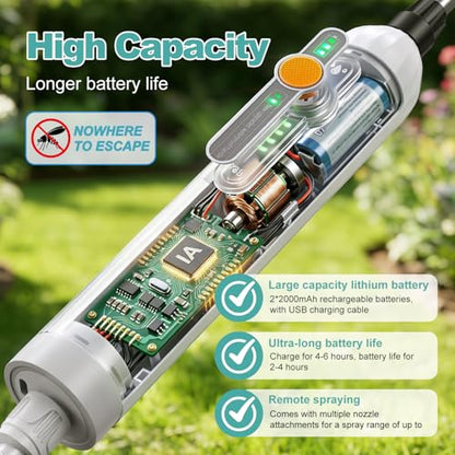 Tarden 3.5 Gallon Battery Powered Backpack Sprayer - Electric Garden Sprayer with USB Rechargeable Handle, Telescopic Wand & 5 Nozzles for Lawn Care 12L - size: 3.5 Gallon