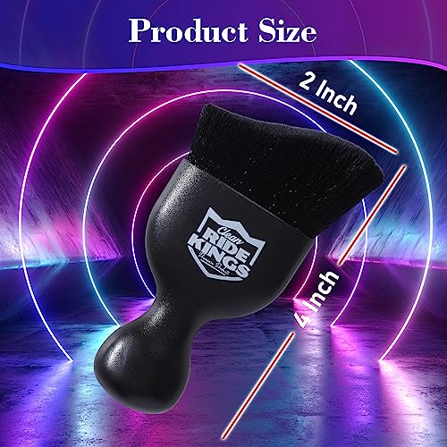 Car Cleaning Brush,Dust Brush Clean Tool with Cover,Interior Car Dashboard Cleaner Soft Bristles for Leather,Engine Compartment,Air Conditioner,Vents,Panels & Computer (Black)|2packs - color: New3012black