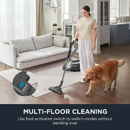Eureka Bagless Canister Vacuum Cleaner, Lightweight Vac for Carpets and Hard Floors, Silver with Black, NEN180 - color: Silver With Black