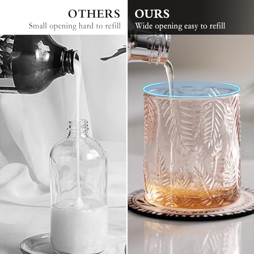 CICUFY Glass Foam Soap Dispenser for Kitchen & Bathroom - Refillable Lotion Dispenser with Large Gold Pump (Leaf Pattern-Pink) - color: Pink, style: Foam/Leaf Pattern