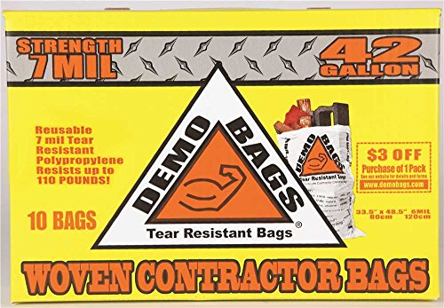 GIDDS2-2481109 Contractor Trash Bag (10 Bags Per Pack), 42 Gallon