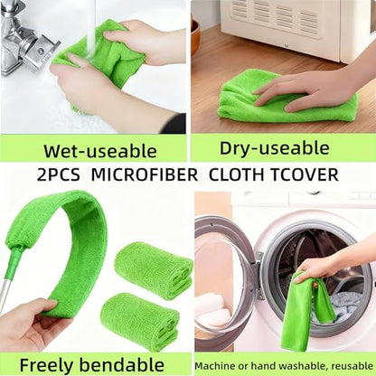 Retractable Gap Dust Cleaner Under Appliance Cleaning Tool, GMLRKY Flat Duster for Under Refrigerator Fridge Stove Couch Bed, Skinny Thin Duster for Tight Spaces (Green) - color: Green