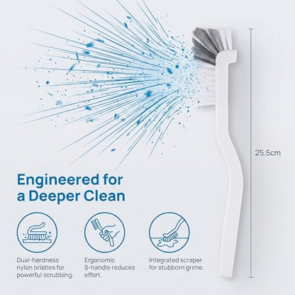 5 Pack Gap Cleaning Brush with Long Handle - Multi-Purpose Corner Scrubber for Bathroom Tile Grout, Kitchen Sink & Window Track, Non-Slip Grout Brush -Grey & White - size: 5Pack