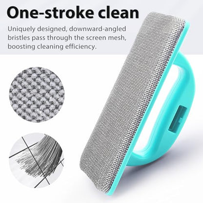 Professional Window Screen Cleaner- Large Brush Face for Door Mesh Cleaning- Detachable Mesh Screen Cleaning Tool- Wet and Dry Dual-Use (Two Brush Heads) - size: Two Brush Heads