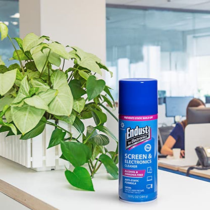 Endust for Electronics; Anti-Static Screen & Electronics Multi-Surface Foaming Cleaning Spray with Extra Large Microfiber Towel; 10 oz. Aerosol + 16"x16" Towel (096010PT)