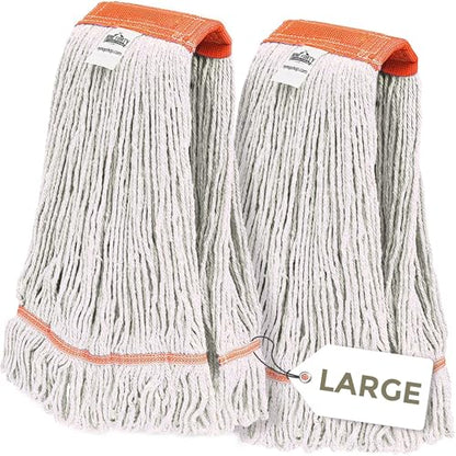 Nine Forty 2-Pack Industrial and Commercial-Grade Looped End Wet Mop Head Refill - Heavy Duty 20 Inch 4-Ply Premium Synthetic Yarn - for Optimal Absorption and Durability - White (2 Pack, Large) - color: White (Pack of 2)