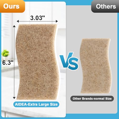 AIDEA XL Scrub Sponges Non-Scratch, 24Count, Large Natural Sponge for Non Stick Cookware, Sponges Kitchen, Cellulose Cleaning Sponge for Dishes, Kitchen, Bathroom, Household - color: Brown-extra Large