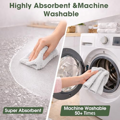 Microfiber Cleaning Cloth Roll - 100 Pack Tear Away Microfiber Paper Towels, Reusable, Washable, Scratch-Free, Kitchen Towels for Car, Home, Kitchen, Glass, Dishes (Light Grey) - color: Lightgrey