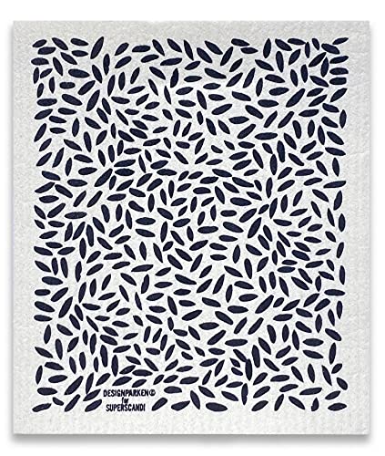 SUPERSCANDI 5 Pack Swedish Dishcloths for Kitchen - 100% Biodegradable & Compostable Reusable Paper Towels Washable, Food-Safe & Without Plastic - Dish Rags Suitable for Any Surface, Leaves - color: Leaves