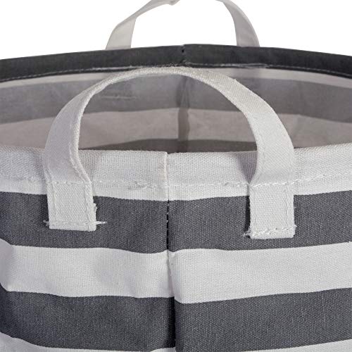 DII Laundry Storage Collection, PE Coated Collapsible Bin with Handles, Gray Stripe, Large Set, 10.5x17.5x10" - color: Gray Rugby Stripe, size: Large Set, 10.5x17.5x10"