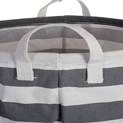 DII Laundry Storage Collection, PE Coated Collapsible Bin with Handles, Gray Stripe, Large Set, 10.5x17.5x10" - color: Gray Rugby Stripe, size: Large Set, 10.5x17.5x10"