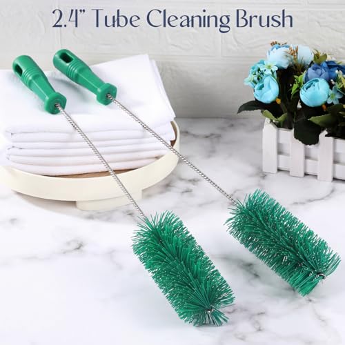 Baderke 2 Pieces Drain Brush Pipe Cleaning Tube Brushes 19.7 Inch Plastic Shower Pipe Flexible Cleaning Tool (Green,19.7 x 2.4 Inch) - color: Green, size: 19.7 x 2.4 Inch