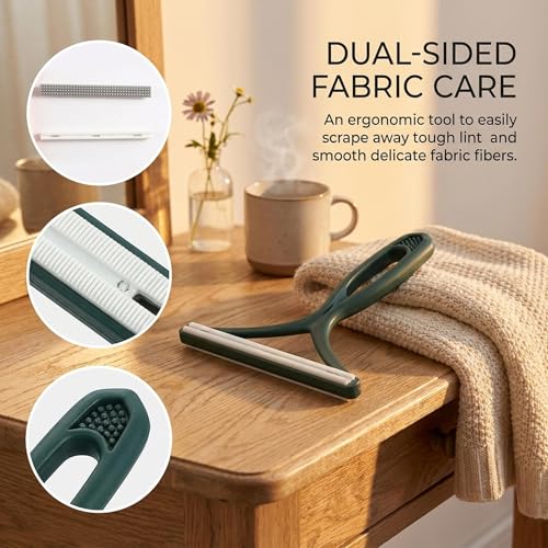 Pet Hair Remover Carpet Scraper - Lint Remover Tool with Two Way Edge for Sofa Coat Rug Bedding Furniture 1Pack(Dark Green) - color: Dark Green