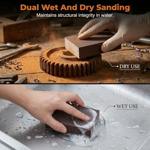 Magic Cleaning Sponge, Nano Carborundum Sponge Scrub Pad for Heavy Duty Cleaning, Cleaning Eraser for Pots Pans BBQ Grill Stainless Steel Kitchen Cookware (2)