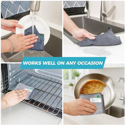 12Pcs New Upgrade 2-Layer Non Scratch Wire Dishcloth,Wire Dishwashing Rag,Reusable Quick-Dry Odor-Free Scrub Cloths for Dishes, Kitchen Cleaning Dish Rags for Cookware,Sinks, Dishes,Stove ﻿ - color: 12pcs Double Layer