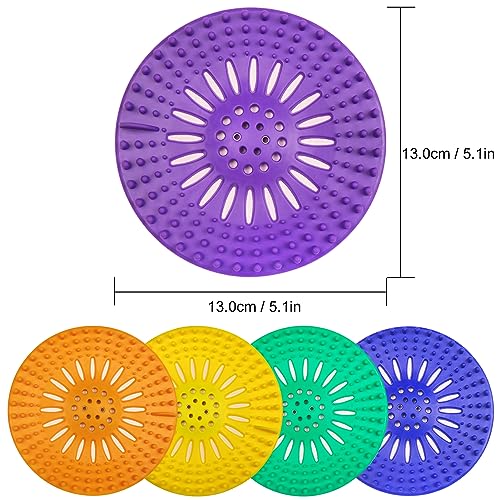 Drain Hair Catcher Durable Silicone Hair Stopper Shower Drain Covers with Iron Easy to Install and Clean Shower Drain Hair Trap Suit for Bathroom Bathtub Tub and Kitchen 5 Pack - color: With Iron