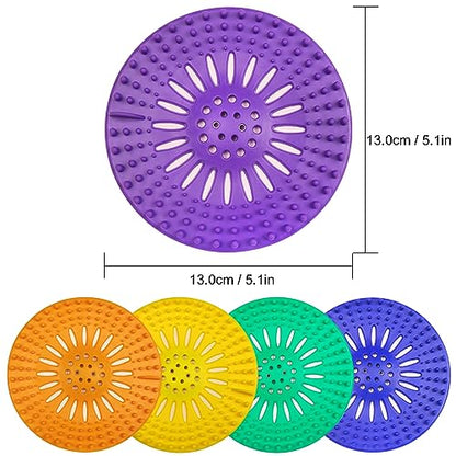 Drain Hair Catcher Durable Silicone Hair Stopper Shower Drain Covers with Iron Easy to Install and Clean Shower Drain Hair Trap Suit for Bathroom Bathtub Tub and Kitchen 5 Pack - color: With Iron