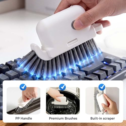 3-in-1 Removable Window Slot Brush,New Window Groove Cleaning Brush, Portable Window Track Cleaner Window Groove Cleaning Brush Tools with Hidden Scraper for Home Window Groove (Yellow-2PCS) - color: Yellow-2pcs