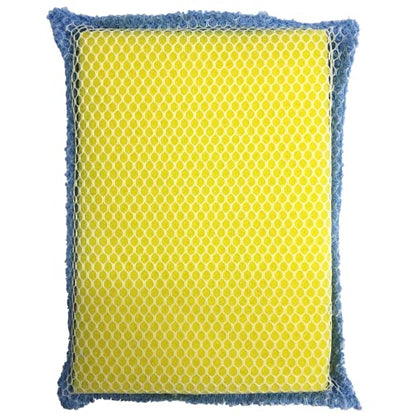 LOLA Microfiber Terry & Nylon Net Sponge Scrubber Pad, Non Scratch 2-Way Cleaning, Gently Scrubs & Wipes Clean, 1 Count - size: 1 Count, style: Microfiber Terry & Nylon Net Sponges